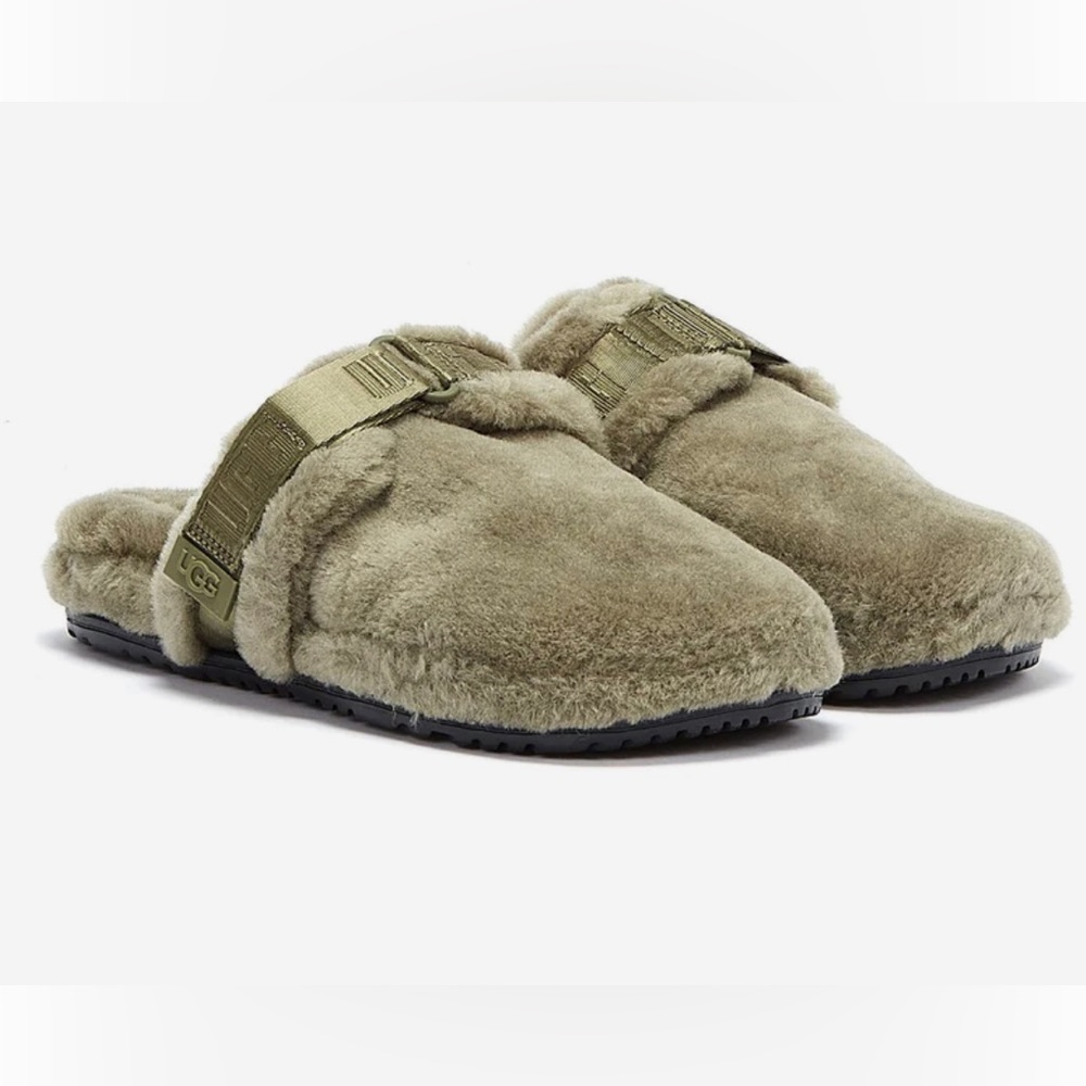 🖤🖤UGG FLUFF IT MENS OLIVE GREEN SLIPPERS